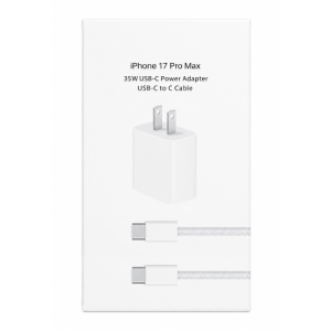 iPhone 17PM USB-C Wall Power Adapter with USB-C to USB-C Cable in Retail Packaging (35W)